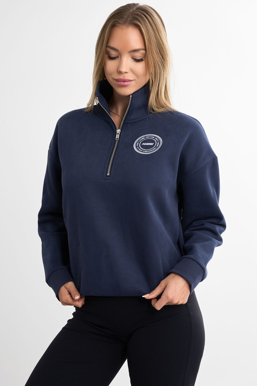Half Zip Anniversary Sweater · Marinblå