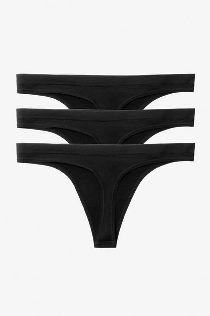 Black 3-Pack Seamless Thong