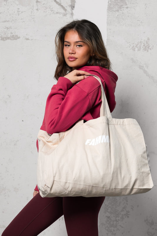 Beige Large Tote Bag - for dame - Famme - Bag