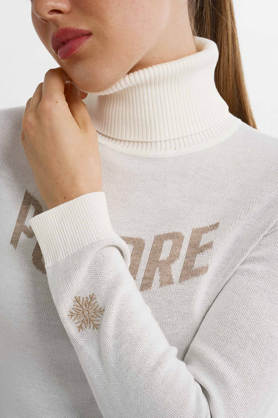 Poudre Ski Sweater · White/Beige