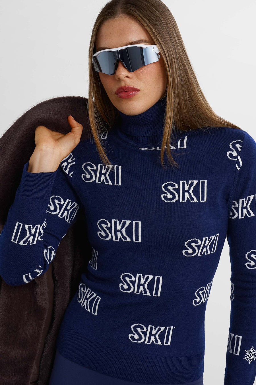 Ski Society Sweater · Navy Blue/White